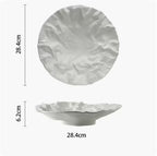 Camping Plates Creative Dinner Plates Household Western Food Dinner Plate Creativity Shiwen Ceramic Tableware Household Cake Tray Decorative Plate(White -11 inches)