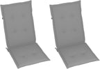 Patio Chairs 2 pcs,Outdoor Folding Chair,Lounge Chair,Portable Camping Chair,Tanning Chairs for Outside,Garden Chair,for Outdoor Patio, Campsite, or Yard, with Gray Cushions Solid Teak Wood