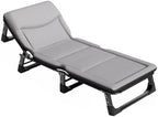 Folding Camping Cot for Adults Heavy Duty Outdoor Bed with Carry Bag Layer Travel Camp Cots Portable Cot Extra Wide,Foldable Bed with Mattress 4 Speed Adjustable Backrest with 3D Memory Head