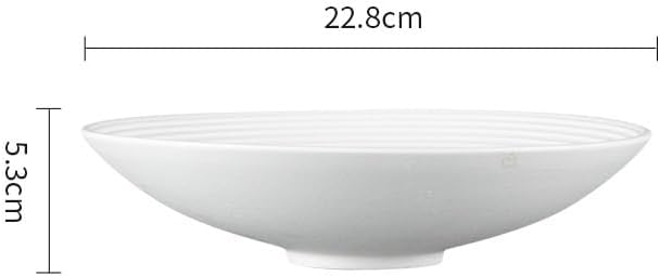 Camping Plates Salad Bowl Fruit Household Ceramic Tableware Light Luxury Large Soup Ramen Decorative Plate(B,Medium)