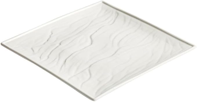 Camping Plates White Steak Plate Square Western Food Creative Simple Tableware Ceramic Flat Cold Dish Decorative Plate(11.8inch)