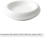 Camping Plates Dinner Plate Household Ceramic Chinese Style White Creative Cold Dish Hotel Restaurant Tableware Decorative Plate(Small)