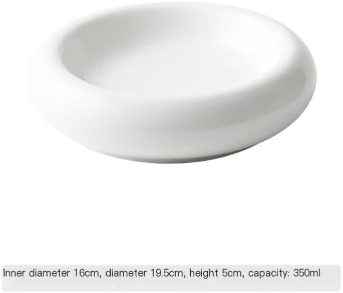 Camping Plates Dinner Plate Household Ceramic Chinese Style White Creative Cold Dish Hotel Restaurant Tableware Decorative Plate(Small)