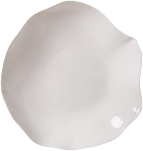 Camping Plates 10-inch Hotel Kitchen Tableware Special-Shaped Pure White Cold Dish Stir-Fry Plate Chinese Style Irregular Creative Club Decorative Plate(12 in)