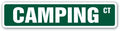 Camping Street Sign Backpacking Tent Sleeping Bag Hiking | Indoor/Outdoor | 18" Wide