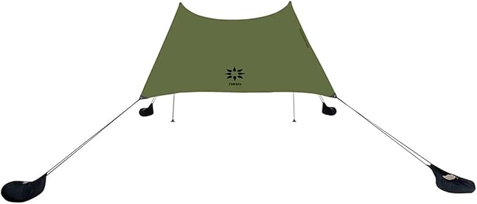 Neso Grande Portable Beach Tent Sun Shelter - Lightweight Beach Shade Canopy - Easy Setup for Family Outings - Patented Reinforced Corners - UPF 50+ Sun Protection - 7ft Tall, 9 x 9ft