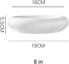 Camping Plates 8-inch White Ceramic Kitchen Tableware Creative Artistic Conception Western Food Plating Hotel Restaurant Cold Dish Bowl Decorative Plate(8 in)