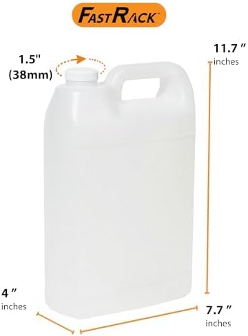 FastRack 1 Gallon Water Jug (10-Pack) | F-Style Reusable Plastic Jug with Lids | BPA-Free HDPE Water Container for Liquid Storage, Brewing, Camping & Emergency Prep