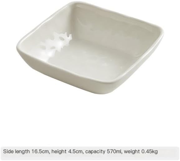 Camping Plates Ceramic Square Dinner Plate Household Dish Hotel Tableware Snack Bowl Cold Decorative Plate