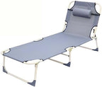 Portable Folding Bed，Camping Cots,(Folding Camping Cot, 3-Position Adjustable Oxford Sleeping Cots Bed,Portable Camping Bed with Pillow,Multifunctional Lounge Chair,Perfect for Camping, Poo