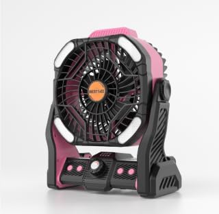 20000mAh Battery powered fan Camping essentials,Portable fan Battery Operated Rechargeable Tent Fan with Light & Hook X26A Pink