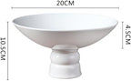 Camping Plates Ceramic Dinner Bowl Tableware Vegetable Plates High Feet Fruit Salad Bowls Soup Basin Restaurant Snack Desserts Tray Decorative Plate