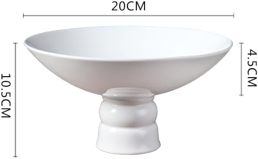 Camping Plates Ceramic Dinner Bowl Tableware Vegetable Plates High Feet Fruit Salad Bowls Soup Basin Restaurant Snack Desserts Tray Decorative Plate