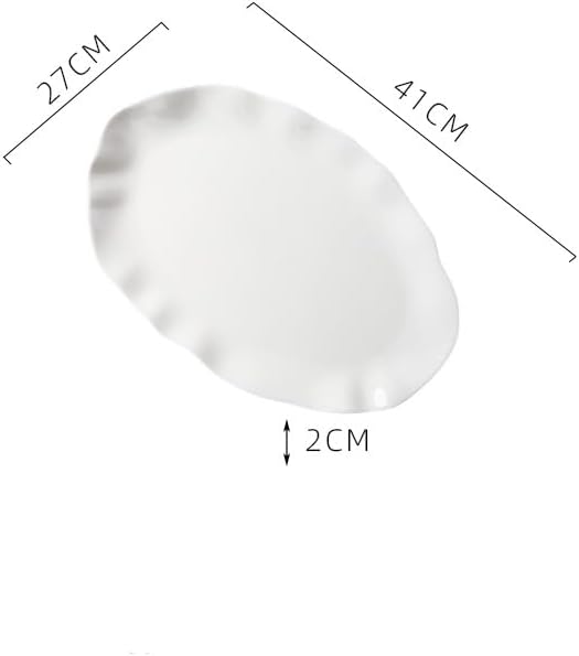 Camping Plates 14-inch Hotel Kitchen Tableware Ceramic Dan-Shaped Flat Plate Display Specialty Restaurant Club Cold Dish Decorative Plate(16 in)