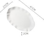 Camping Plates 14-inch Hotel Kitchen Tableware Ceramic Dan-Shaped Flat Plate Display Specialty Restaurant Club Cold Dish Decorative Plate(16 in)