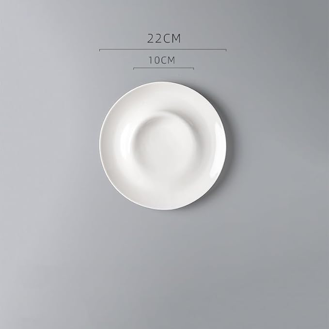 Camping Plates Western Creative Hotel Tableware Ceramic Restaurant Commercial Fusion Private Dish Plate, Suitable for Pasta, Desserts, Appetizers Decorative Plate(9in)