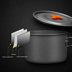 Camping Cookware Kit Outdoor Aluminum Cooking Set Kettle Pan Pot for Travelling Hiking Picnic BBQ Tableware Equipment