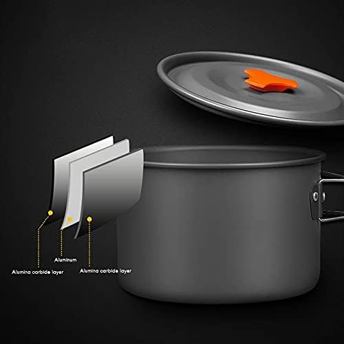 Camping Cookware Kit Outdoor Aluminum Cooking Set Kettle Pan Pot for Travelling Hiking Picnic BBQ Tableware Equipment