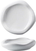 Camping Plates Creative Western Hotel Ceramic Dish Restaurant Special-Shaped White Cloud Artistic Conception Dessert Pastry Pure Tableware Decorative Plate(8 in)
