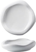 Camping Plates Creative Western Hotel Ceramic Dish Restaurant Special-Shaped White Cloud Artistic Conception Dessert Pastry Pure Tableware Decorative Plate(10 in)