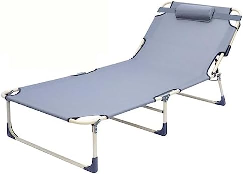 Portable Folding Bed，(Camping Cots,(Folding Camping Cot, 3-Position Adjustable Oxford Sleeping Cots Bed,Portable Camping Bed with Pillow,Multifunctional Lounge Chair,Perfect for Camping, P