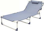 Portable Folding Bed，(Camping Cots,(Folding Camping Cot, 3-Position Adjustable Oxford Sleeping Cots Bed,Portable Camping Bed with Pillow,Multifunctional Lounge Chair,Perfect for Camping, P