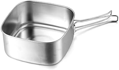 Tableware for Trekking Camping Equipment Picnic Camp Cooking Supplies Stainless Steel Pots Cookware Set Foldable Fork (Color : A)