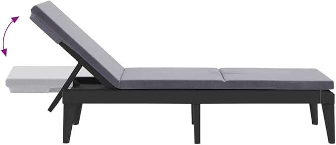 Sun Lounger with Cushion Anthracite 73.2"x23.6"x11.4" PPrecliner Chair Tanning Chair Camping Chairs Outdoor Lounge chairsSuitable for Gardens, courtyards