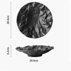 Camping Plates Creative Dinner Plates Household Western Food Dinner Plate Creativity Shiwen Ceramic Tableware Household Cake Tray Decorative Plate(Black -11 inches)