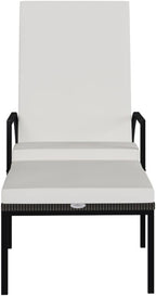 Outdoor Chairs Camping Chairs Beach Chair Patio Furniture Sun Lounger with Footrest PE Rattan Brown for Patio, Poolside, Beach,Camping