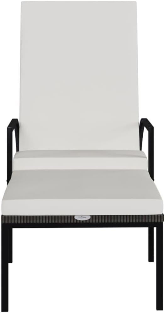 Outdoor Chairs Camping Chairs Beach Chair Patio Furniture Sun Lounger with Footrest PE Rattan Brown for Patio, Poolside, Beach,Camping