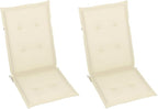 Patio Chairs 2 pcs,Outdoor Folding Chair,Lounge Chair,Portable Camping Chair,Tanning Chairs for Outside,Garden Chair,for Outdoor Patio, Campsite, or Yard, with Cream Cushions Solid Teak Wood