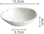 Camping Plates Simple White Ceramic Soup Bowl Kitchen Restaurant Special Tableware Creative Texture Salad Bowl Noodles Bowls Dinner Plate Dish Plate Decorative Plate(A 6inch)