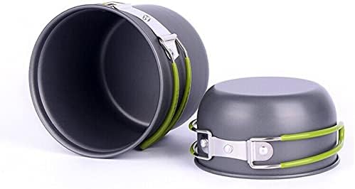 Outdoor Camping Hiking Cookware Picnic Cooking Pots Set Non-Stick Bowls with Foldable Spoon Fork Knife Tableware Sets