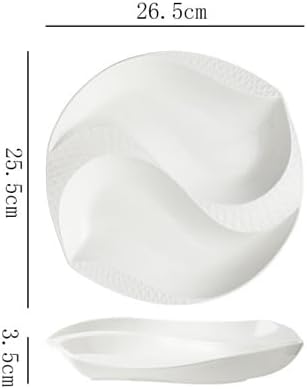 Camping Plates 10.5-inch Hotel Ceramic Tableware With Irregular White Plates And Creative Mandarin Duck Artistic Conception For Private Dishes Cold Decorative Plate(10.5 in)