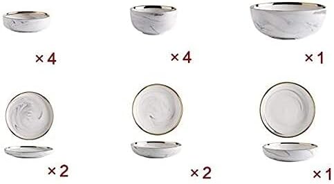 Dinner Plate Stylish Dinner Set for Restaurant and Home, Dinnerware Set Ceramics European Style Marble Dishes and Plates Porcelain Cake Dish Pastry Fruit Tray Ceramic Tableware Steak Dinner Pl (4 Peop