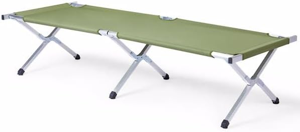 Portable Folding Camping Cot, Heavy Duty Sleeping Bed with Carrying Bag, 610D Oxford Cloth & Lightweight Aluminum Frame, 275lbs Load, Outdoor Cot for Adults, Travel, Hiking, Office (Green, 2 Pack)