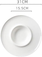 Camping Plates 10.5-inch Hotel Kitchen Tableware Ceramic Flying Saucer Cold Dish Club Restaurant Fusion Special Grass Plate Dinner Decorative Plate(12.5 in)