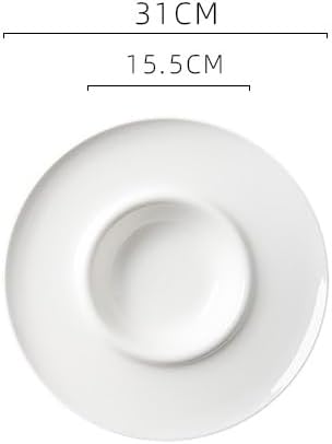 Camping Plates 10.5-inch Hotel Kitchen Tableware Ceramic Flying Saucer Cold Dish Club Restaurant Fusion Special Grass Plate Dinner Decorative Plate(12.5 in)