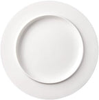Camping Plates 11-inch White Ceramic Hotel Kitchen Tableware Round Display Plate Special Creative Dish Club Cold Decorative Plate(13 in)