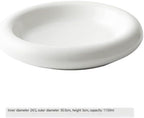 Camping Plates Dinner Plate Household Ceramic Chinese Style White Creative Cold Dish Hotel Restaurant Tableware Decorative Plate(Large)