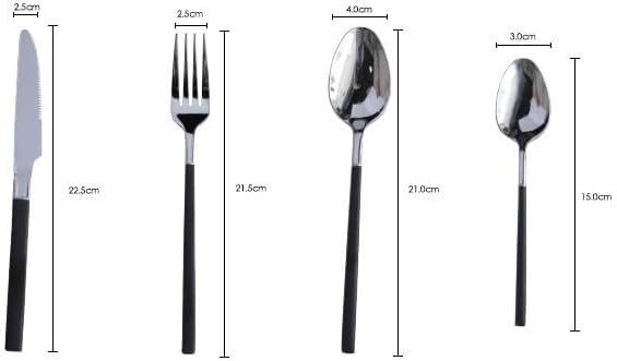 Stainless Steel Silverware Set, 32-Piece Retro Flatware Cutlery for Home & Hotel, Includes Steak Knives, Forks & Spoons, Elegant Tableware, Black Finish - 8 Sets Available