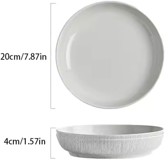 Camping Plates Dinner Plates, Dishes, Household Ceramic Dishes, Tableware, Light Luxury Dinner Plates, Deep Dishes, Dishes Decorative Plate(A*6)