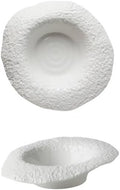 Camping Plates 8-inch Ceramic Salad Bowl, Special-Shaped Creative, Deep Dish, Vegetable, Western Restaurant Pasta Plate, Kitchen Service Tableware Decorative Plate(10 in)