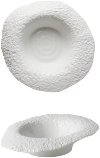 Camping Plates 8-inch Ceramic Salad Bowl, Special-Shaped Creative, Deep Dish, Vegetable, Western Restaurant Pasta Plate, Kitchen Service Tableware Decorative Plate(10 in)