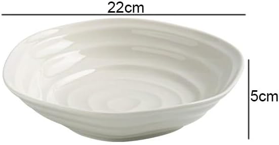 Camping Plates Dish Plates Ceramic Fruit Salad Plates Irregular Shape Dinner Plates Restaurant Solid Color Tableware Ramen Noodle Bowls Soup Bowls Decorative Plate(8.6 inch)