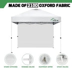Instant Canopy Tent Sidewalls for 10x10 Pop Up Canopy 210D Waterproof,4 Piece Sidewalls, with Doors,White(4PCS Sidewalls Only, Canopy Tent NOT Included) (Durable Gray, 10 * 10ft 4Pcs)