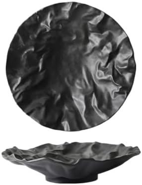 Camping Plates Creative Dinner Plates Household Western Food Dinner Plate Creativity Shiwen Ceramic Tableware Household Cake Tray Decorative Plate(Black -11 inches)