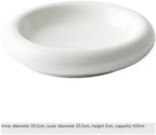 Camping Plates Dinner Plate Household Ceramic Chinese Style White Creative Cold Dish Hotel Restaurant Tableware Decorative Plate(Medium)