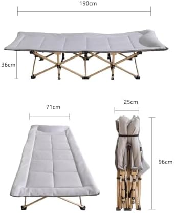 Folding Camping Cot for Adults Heavy Duty Outdoor Bed with Carry Bag Layer Travel Camp Cots Portable Cot Extra Wide,Portable Bed for Adults Travel, Ice Silk Fabric Comfortable Headrest Good